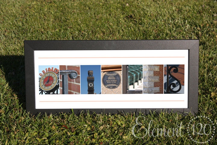 Baltimore Orioles Alphabet Photo Art Print - Frame on your own 10"x20"