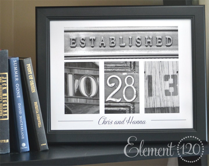 Wedding Date Frame with Personalized Number Photo Art - 11x14 Frame, Great Homewarming Present