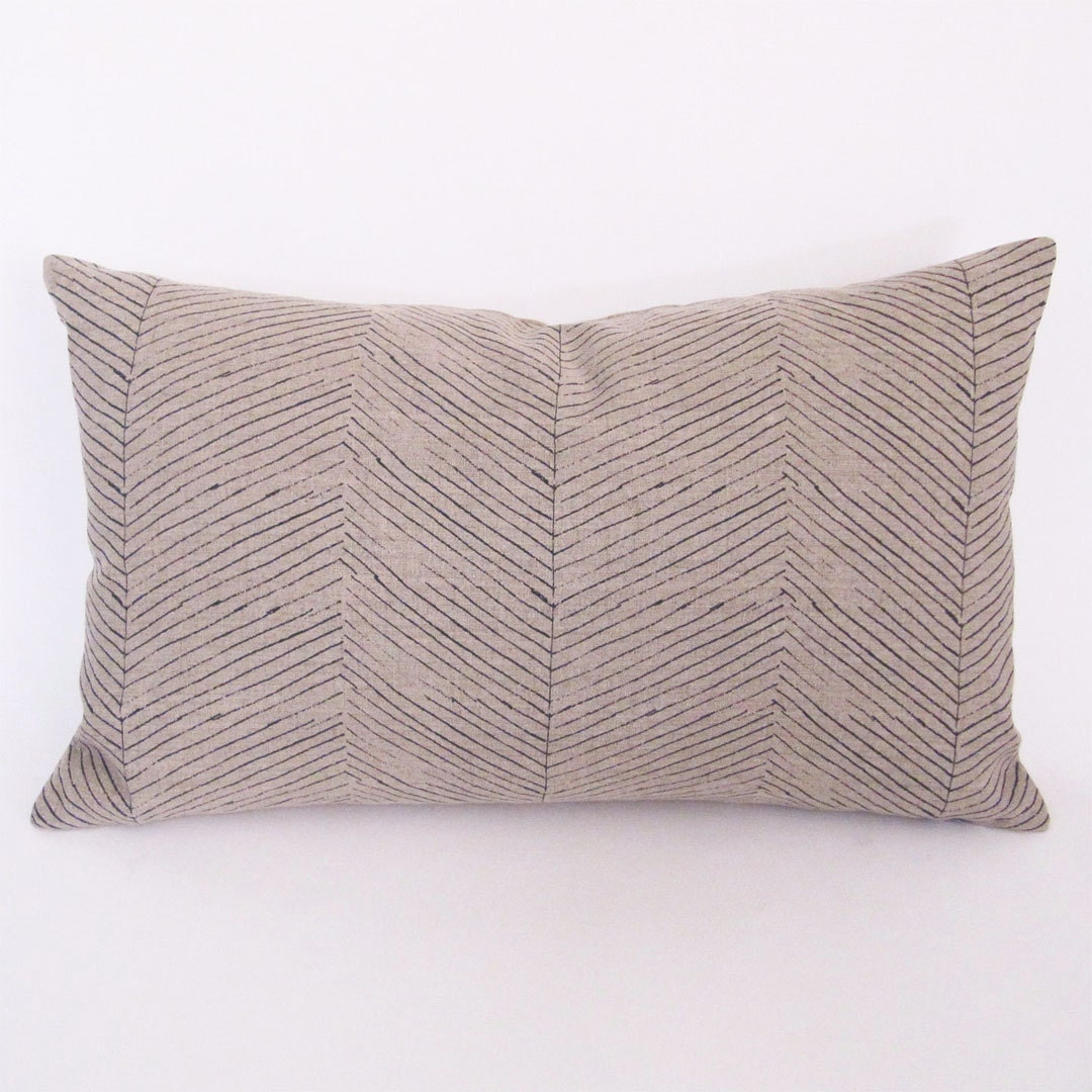 Herringbone Boudoir Pillow-Ink