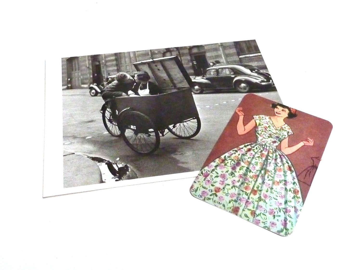 The Kiss :  Vintage Unused Postcard Print