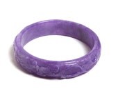 Lavender Carved Jade stone Vintage Chinese Bracelet