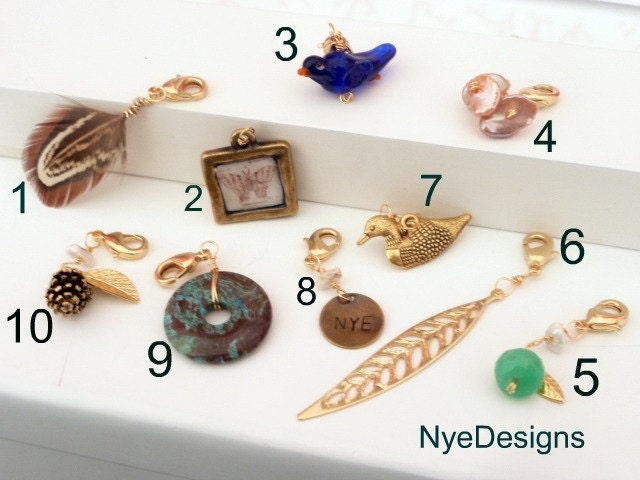 5 Charms, detachable charms, customizable charms, personalized charms, gold charms, silver charms, gunmetal charms, mix and match