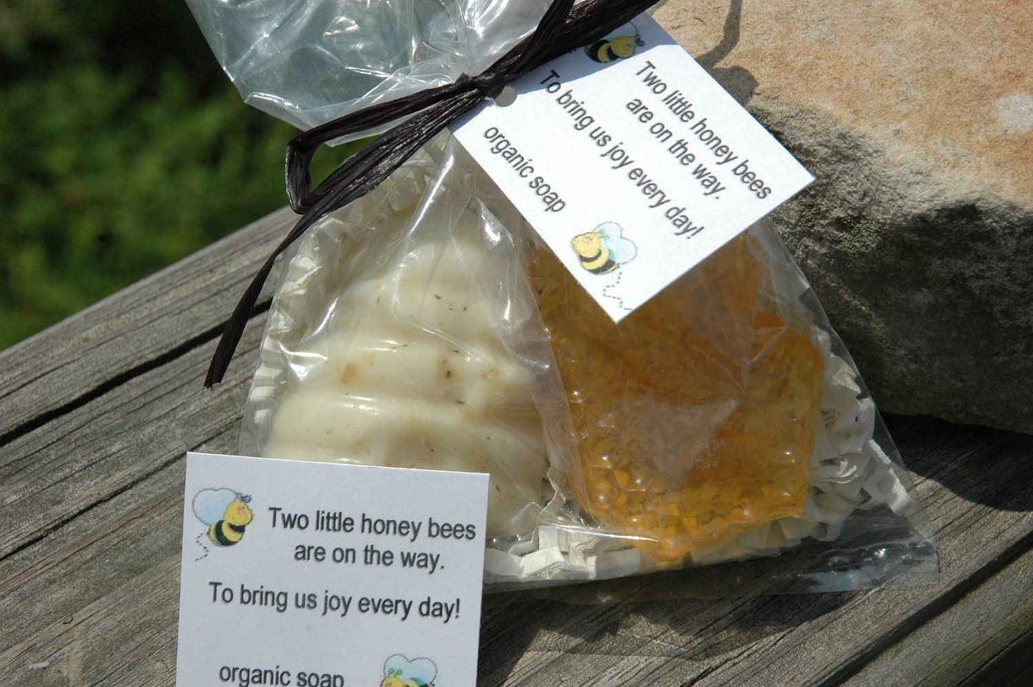 Twin Bee Theme Bee Hive & Honeycomb Organic Honey and Oatmeal Soap Favors