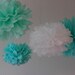 Tiffany Collection- 5 Pom Poms- craft show booth decorations/ stella and dot trunk show decoration/ hanging wedding decorations