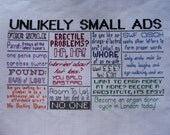 Unlikely Small Ads/Classifieds - Mock the Week Pattern