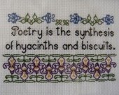 Flowers and Poetry Blackwork Pattern - Carl Sandburg