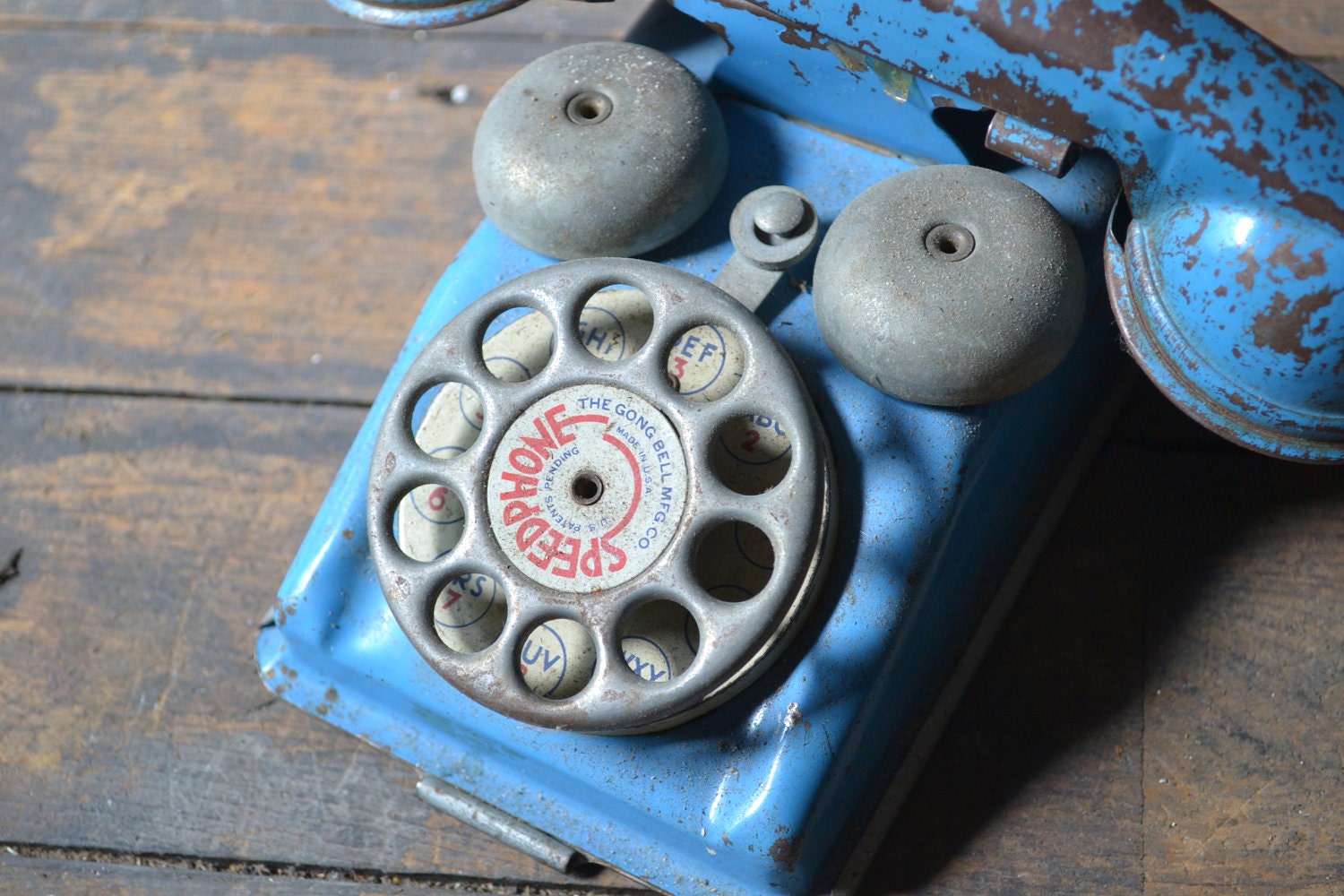 Small Antique Metal Toy Phone