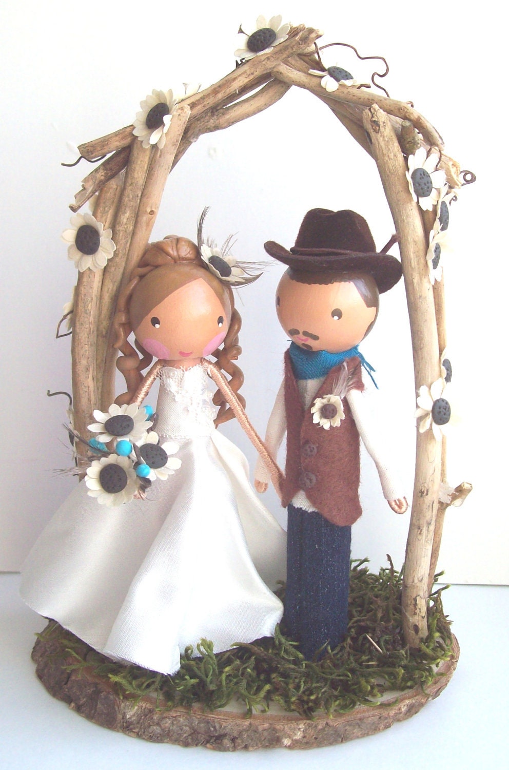 Wedding cake topper-driftwood style arch