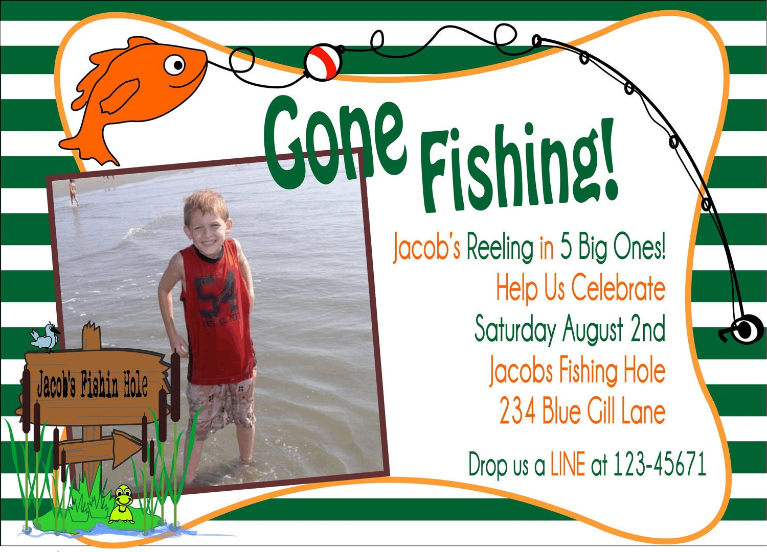Gone Fishing DIY Printable Invitation Il_570xn