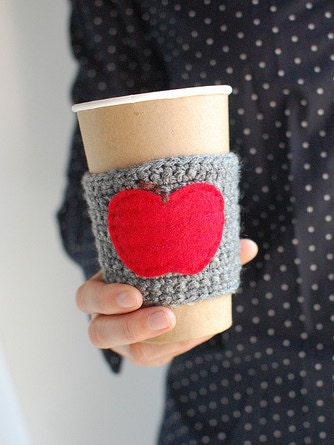 TEACHER Coffee cozy with apple by The Cozy Project