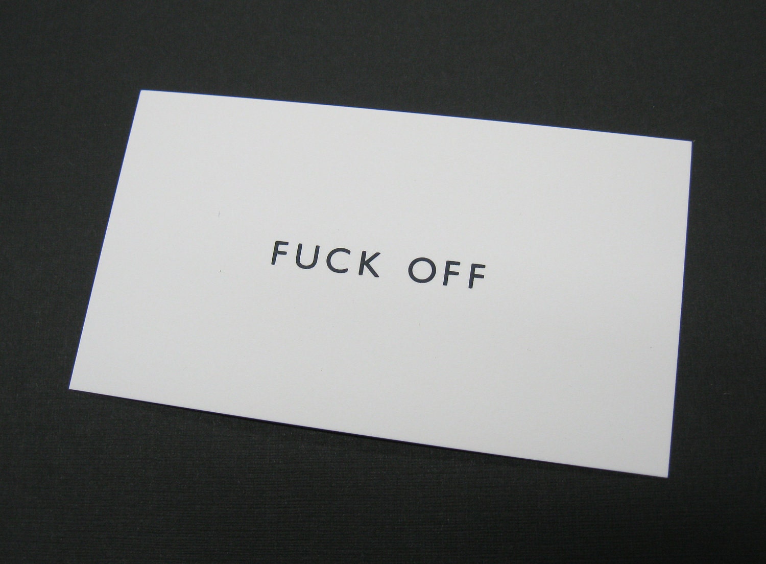 Engraved F OFF calling cards - pack of 20