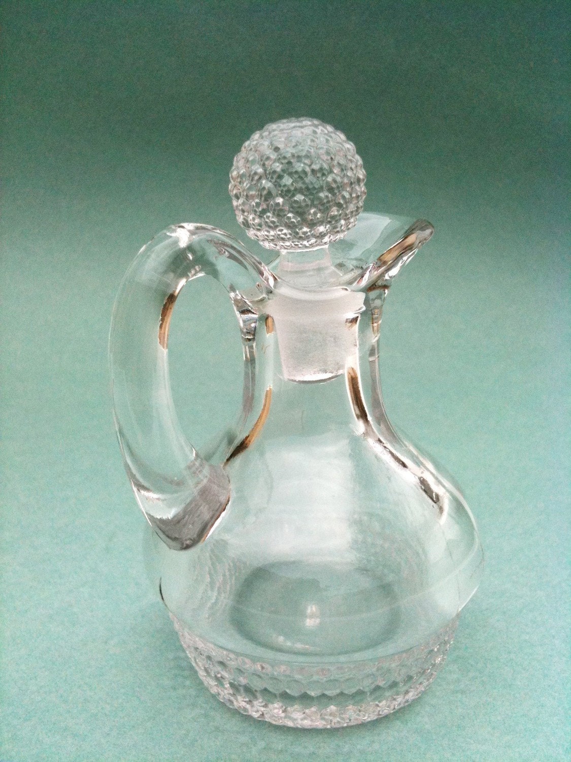 Duncan & Miller Glass Hobnail Cruet.  Teardrop Pattern.  1936 to 1955