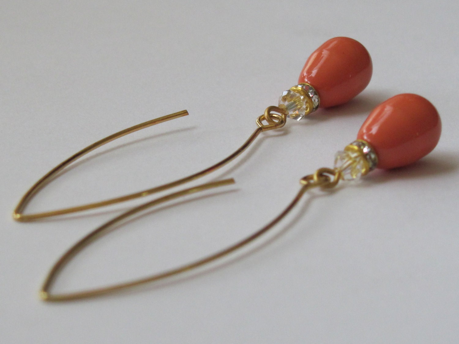 Coral Earrings Hypoallergenic Earrings Rhinestone Earrings Coral Jewelry Women Jewelry Gift Swarovski Earrings Wedding Earrings Pearl