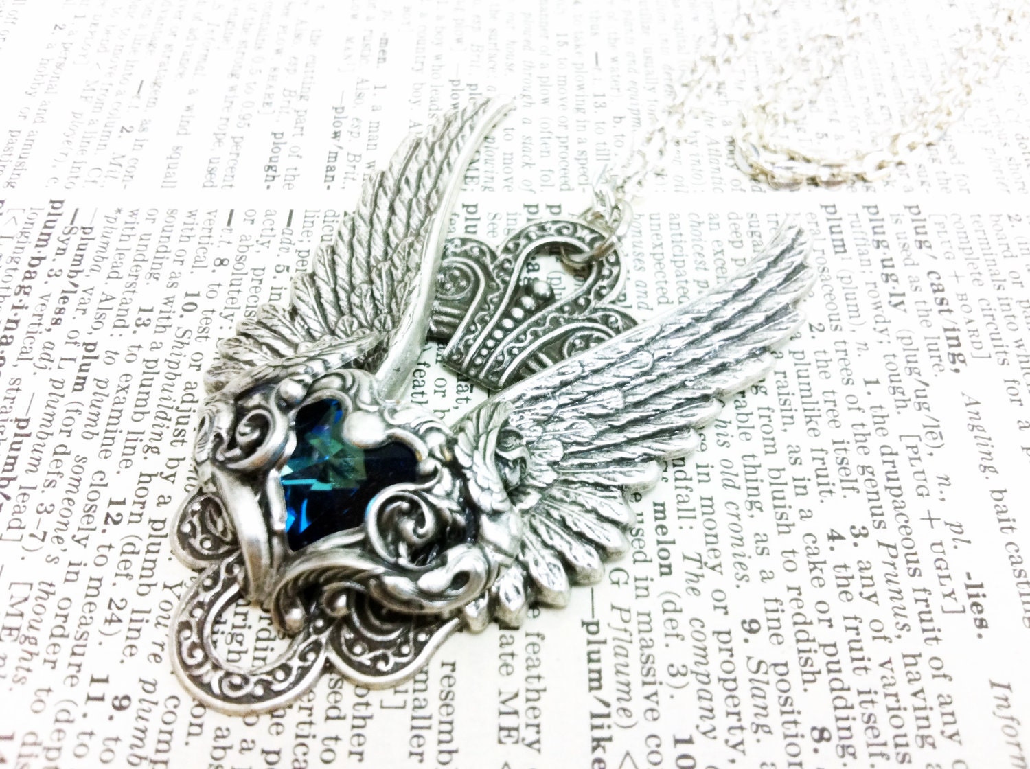 Valkyrie Aged silver plated brass filigree pendant Fantasy mythology inspired jewelry Vintage victorian steampunk gothic style