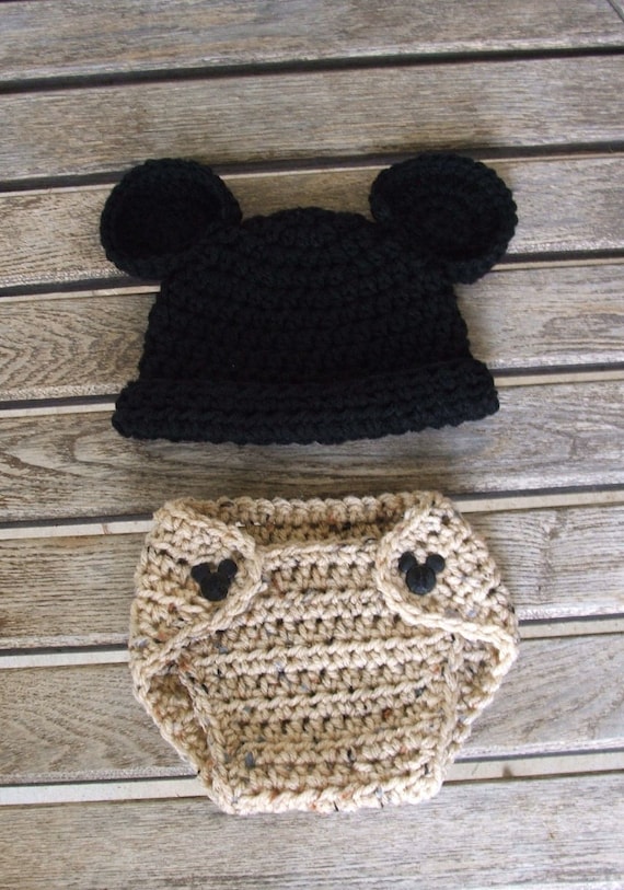Mickey / Minnie Mouse Inspired Diaper Cover Set w/matching Mickey Buttons - CHOOSE YOUR COLOUR