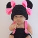 Minnie Mouse Inspired Diaper Cover & Hat Set with Suspenders - Newborn - 3 Months