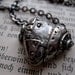 Steampunk Valentine. Patchwork Heart, Pewter Pendant with Carnelian bead Feral Valentine.