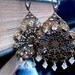 Dreamcatcher Gypsy Chandelier Earrings in Opal White or Cobalt Blue. Other Custom Colours.