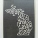 Michigan the Great Lakes State - Black Background - 8x10 Illustrated Print by Mandipidy