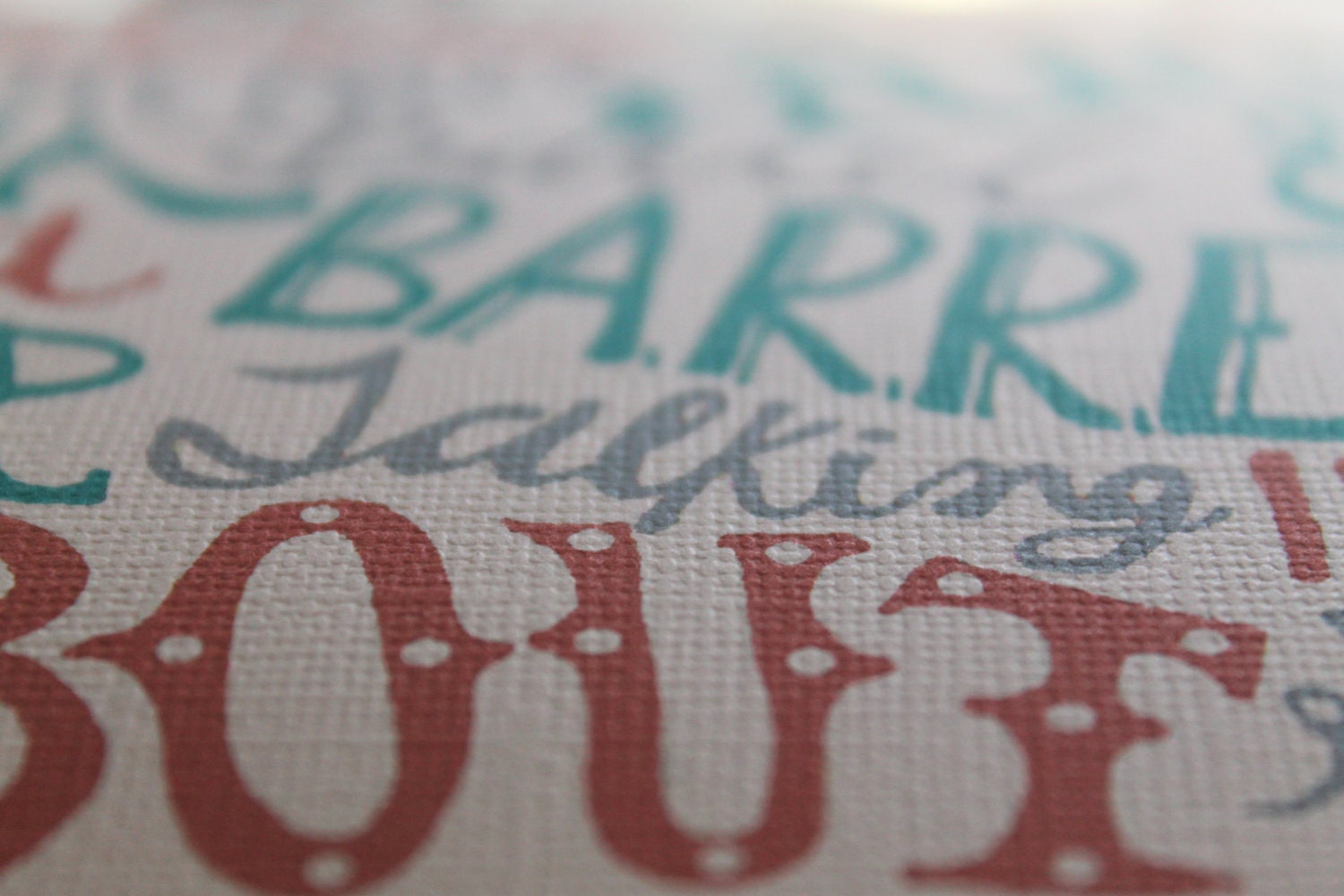 Bushel and a Peck - Red, Teal, Gray Vintage Text - 8x10 Illustrated Print by Mandipidy