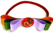 Buttons-n-Bows Red, Orange, Green and Purple Elastic Heaband