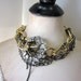 Glam Fashion Oversize Chain Statement Jewelry Necklace - Chunky Rhinestone, Gold Silver Black Metal Upcycled OOAK by JryenDesigns