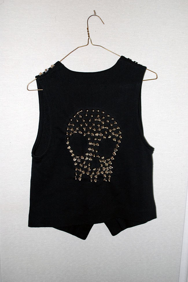 Studded Skull Knit Vest