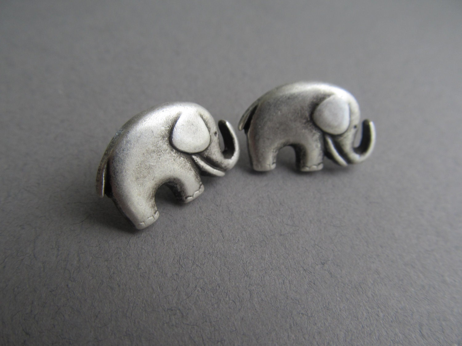 Baby Silver Elephant Stud Earrings