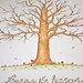 ORIGINAL Watercolor Thumbprint / Fingerprint Tree 22" x 28" Wedding Guest Book / Keepsake