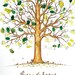 ORIGINAL Watercolor Thumbprint / Fingerprint Tree 22" x 28" Wedding Guest Book / Keepsake