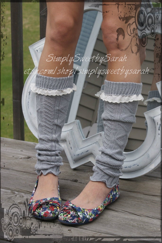 Spring Light Gray Fold Over Leg Warmer