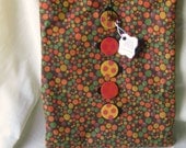Multicolored Ladybugs Fabric and Felt iPad Cover - Brown Orange Yellow Green