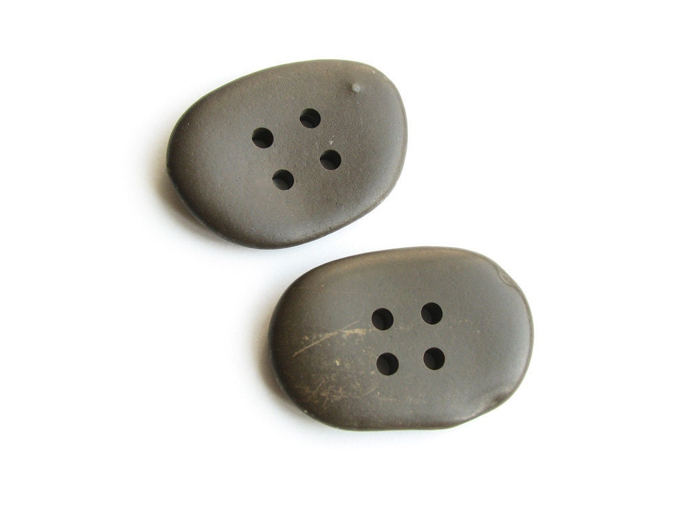Stone Buttons - Drilled Beach Stones