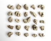 25 Rough Stone Beads - Naturally Perforated, Weathered Looking Holey Stones -Nacklace Supply