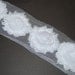 Shabby Chic Frayed Vintage look Chiffon Rosette Flowers - White  -  1/2 yard length with  8 flowers