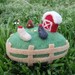 Three Little Hens Pin Cushion - Needle Felted Wool Sculpture - MADE TO ORDER