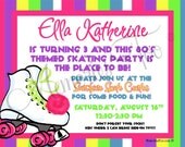 80's Skating Theme Birthday Invitation
