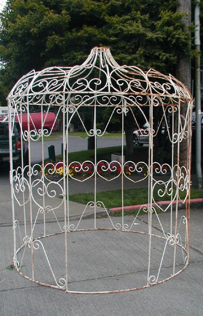 Ornate Iron Mid-Century Gazebo