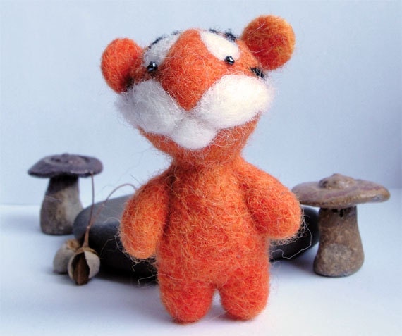 Needle felted tiger