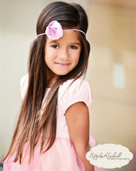Flower Headband...Baby Flower Headband...Baby Girl Flower Headband...Girl Flower Headband...Photo Prop...Pink Dainty Satin