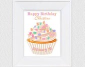 cupcake fingerprint birthday guestbook - printable file