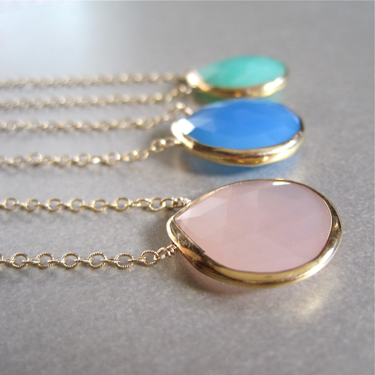 SALE - Blue Chalcedony Pendant Necklace