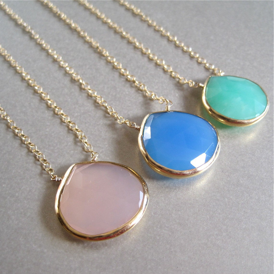SALE - Blue Chalcedony Pendant Necklace
