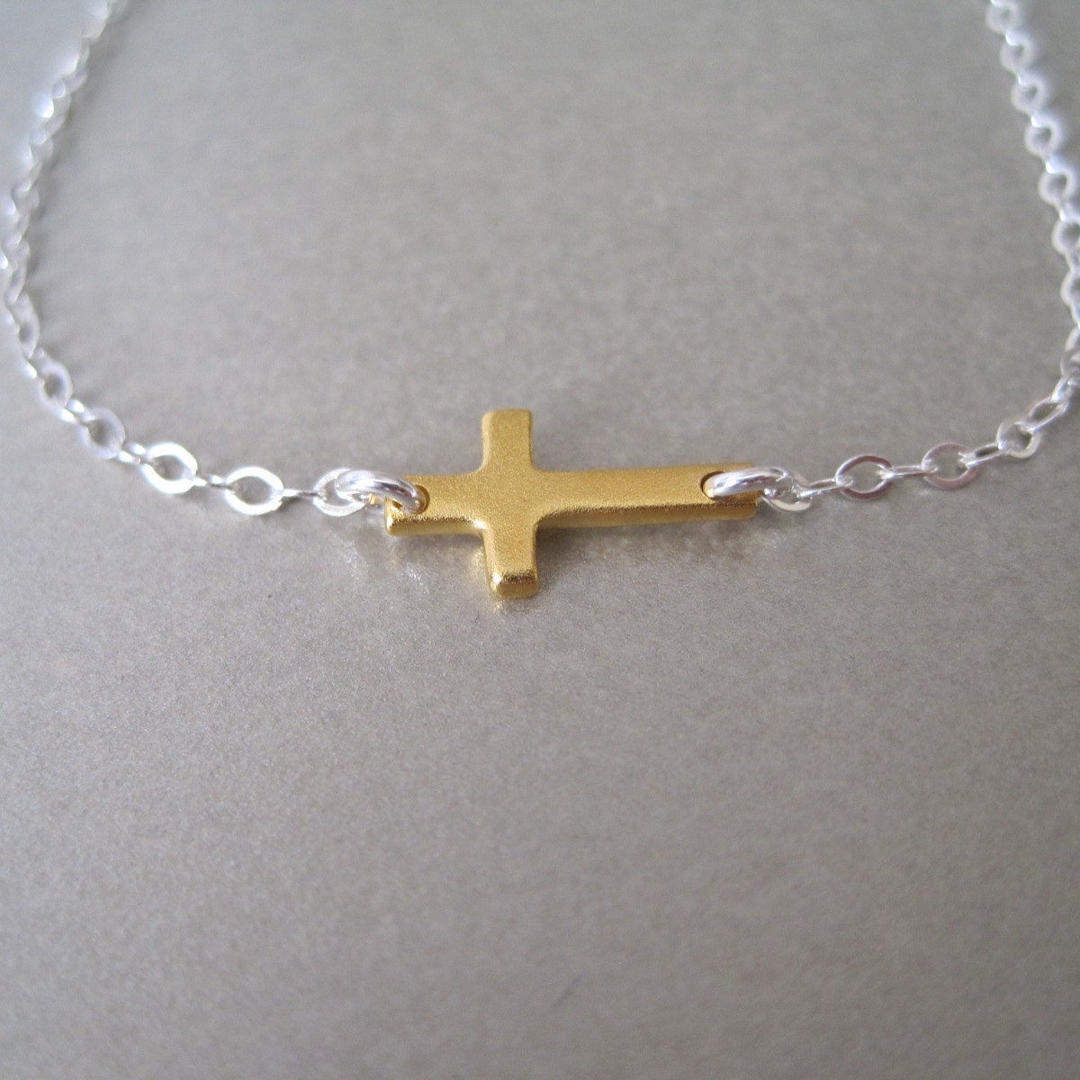 Sideways Mini Cross Bracelet