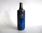 Blue Vase Scandinavian Pottery Soholm Stentoj Denmark Maria Philippi Nordlys Pinwheel Cobalt Bottle