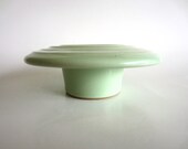 Vintage Denby Vase Green Mid Century Modern Retro Giftware 50s Home Decor English Stoneware Round Circle