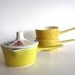 5 DOLLAR CLEARANCE SALE Villeroy & Boch Mid Century Modern Set Sauce Pourer Ramekins Sunshine Yellow Scandinavian Style Flowers
