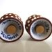 Zeuthen Denmark Cruet Set Salt and Pepper Shakers Mushroom Toadstool Redware White Polka Dot Glaze Mid Century Modern Scandinavian Pottery