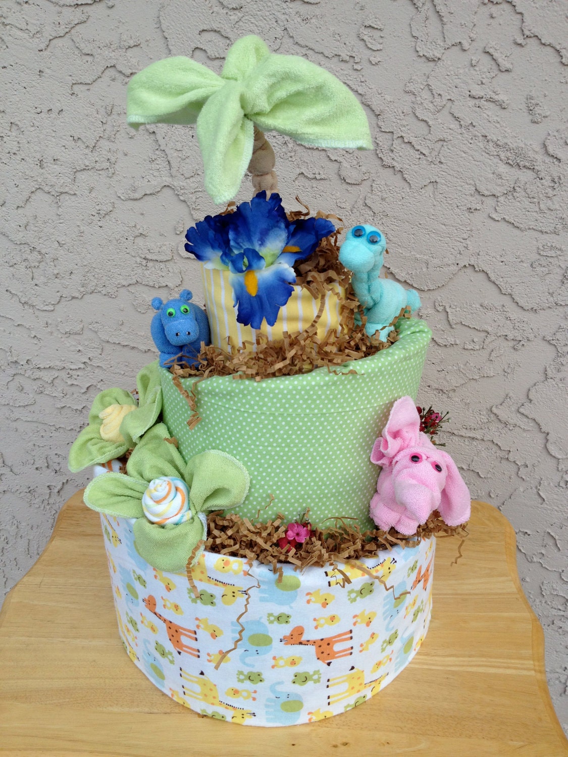 Posh Topsy Turvy Baby Animal Diaper Cake. Custom Orders Welcomed