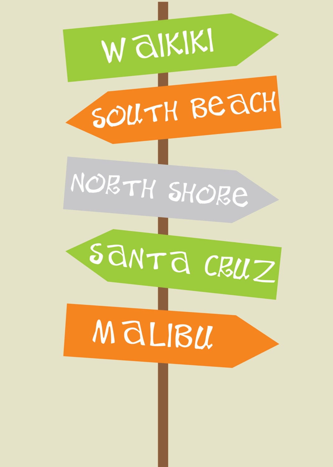 Set of  Beach Surf Prints